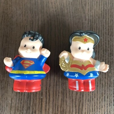 Fisher Price Little People DC Super Friends Superman and Wonder Woman Lot of 2 - Image 1 of 4