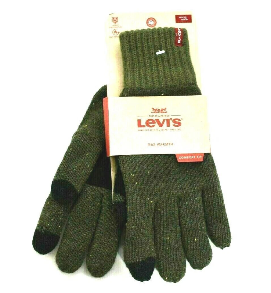 Guantes de punto Levi's Max calce cómodo para hombre retención de calor fáciles de enviar mensajes de texto Foto 1 de 1