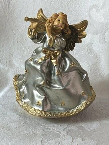 Italian Music Box Christmas Angel Playing the Flute by Sankyo Made in Japan - Picture 1 of 8