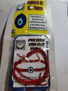 Turkish Evil Eye. Red Crystal Bracelet / Pulsera Roja De Ojo Turco Adjustable . - Picture 1 of 1