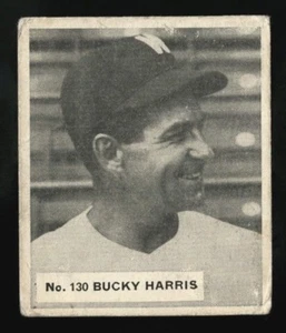 1936 V355 Goudey World Wide Gum~#130~Bucky Harris~centrado~Salón de la Fama - Imagen 1 de 2