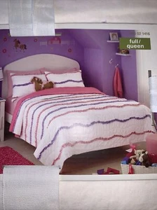 Circo Full / Queen Quilt Wave Collection - New! Pink Purple Ribbons - Picture 1 of 5