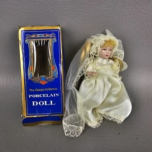 Vintage 4" Dollhouse Bride The Classic Collection Mini Porcelain Doll w Orig Box - Picture 1 of 9