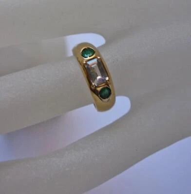 *Smaragdring Ring mit Smaragd Emerald in aus 750 Gold Damen Finger Ringe Gr 51 - Bild 1 von 4