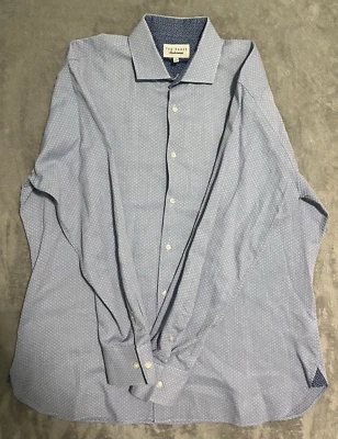 Camisa de Vestir Ted Baker Adulto XL Púrpura Geo Resistencia Abotonada Manga Larga Para Hombres Foto 1 de 4