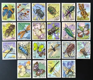 Japón 1986-87 Insect Series 22 sellos comp usados - Imagen 1 de 1