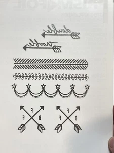 Double Trouble BFF Silver Metallic  Temporary Prism Foil Tattoo's (1 Sheet) - Picture 1 of 6
