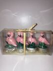 New Boxed 4 Tea Light Mini Candles Pink Flamingo Fun Gift Novelty Cake  Topper