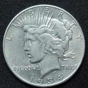 1934 S Peace Dollar - Silver - San Francisco - Picture 1 of 2