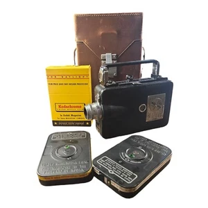 1940s Cine Kodak magazine 16 Movie Camera With Leather Case Film Magazines - Picture 1 of 24