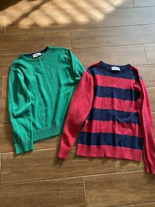 Lot 2 Children's Place Sweaters Boys XL/ 14 Red NavyStriped. Green Top christmas - Picture 1 of 3