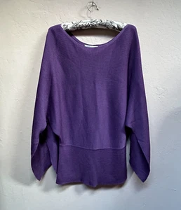 Silk Assets Diane von Furstenberg Womens Small Sweater Top Dolman Sleeve Purple - Picture 1 of 7