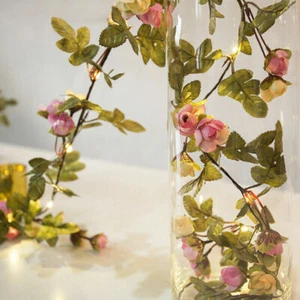 2.2m 20 Led Rose Flower Fairy String Lights Wedding Party Xmas Home Garden Decor - Picture 1 of 22