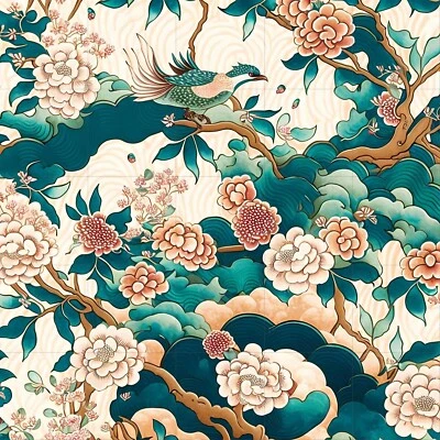 Tile Mural/Mosaic Ceramic Panel of Bird And Flower Wall Art - Japanese Mural - Image 1 of 4