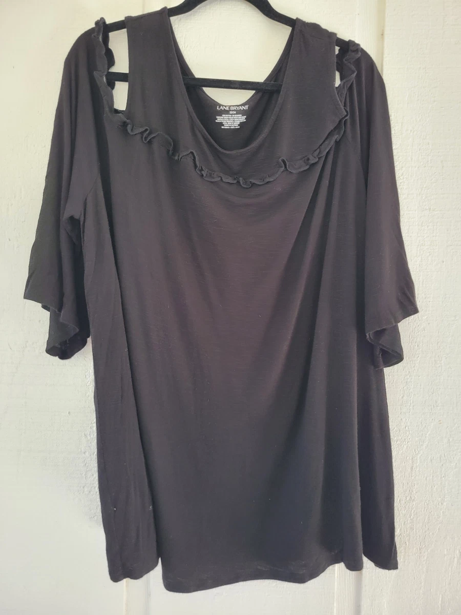 OYOANGLE Women's Plus Size Cold Shoulder Halter Blouse - Cut Out Ruffle Half Sleeve Top