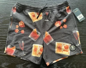 Roark Mens Sz S BOARDSHORTS Shorey 16" $66 Vegas Gambling elastic shorts - Picture 1 of 8