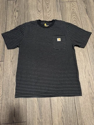 Camisa Carhartt Mediana Adulto Negra Ajuste Original Rayas Bolsillo Camiseta! Foto 1 de 4