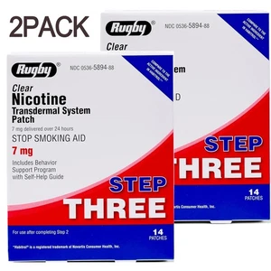 Rugby Clear Nicotine Patches - Transdermal System Patch 14 Count (2 Pack) - Picture 1 of 5