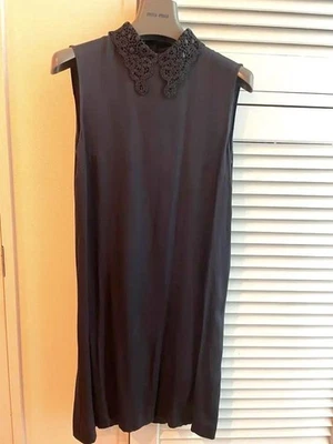 mini vestido de satén azul marino miu miu para mujer talla 38/talla XS de EE.... - Imagen 1 de 4