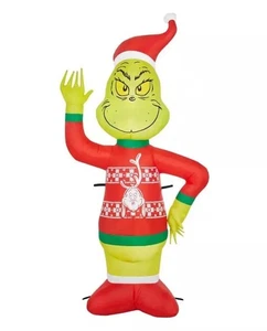 Gemmy 4 ft. LED Grinch in Max Sweater Christmas Airblown Inflatable - Picture 1 of 7
