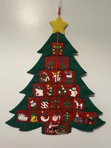Vintage 1995 Avon Countdown to Christmas Advent Calendar Fabric Tree W/ Santa - Picture 1 of 6