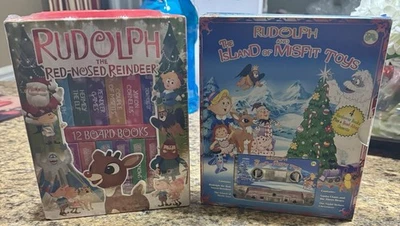 4 Read-A-Long Audio Cassette-Rudolph AND 12 Mini Board Books -Rudolph. New - Image 1 of 4