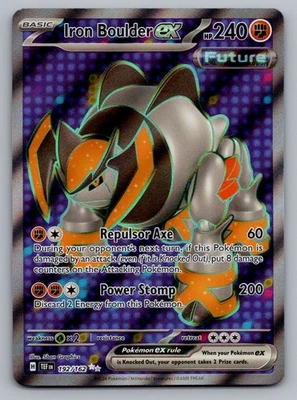 Iron Boulder ex Ultra Rare Pokemon SV05: Temporal Forces 192/162 NM - Image 1 of 2