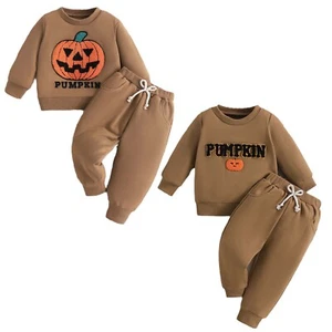 Kids Boys Outfit 2 Piece Set Halloween Suit Cute Christmas Tracksuit Nightwear - Picture 1 of 26