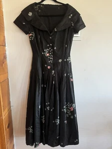 Vintage Taft 50’s Party Dress Plissee Drop Waist Reenactment Cocktail Dance XS - Bild 1 von 11