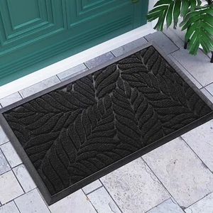 Welcome Door Mat Heavy Duty Easy Clean Non Slip Home Entry Mat Water Proof Black - Picture 1 of 7