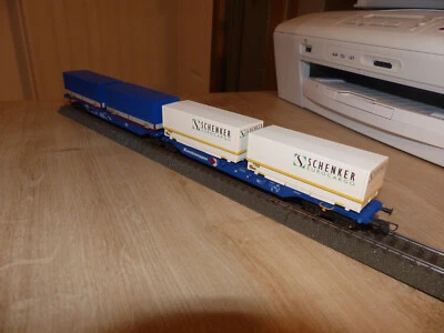 Doppel-Containertragwagen  DB - Kombiwaggon  Roco 77633 - Bild 1 von 4