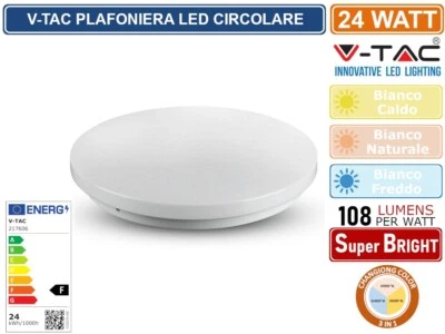 V-TAC VT-8424 PLAFONIERA LED 24W CAMBIA COLORE 3IN1 CIRCOLARE  CIELO STELLATO - Immagine 1 di 4