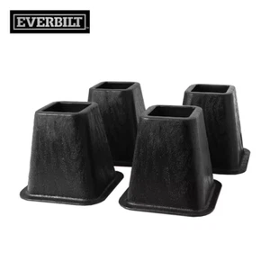 6 Inch Bed Risers 4-Pack Durable Heavy Duty Construction Ensures Black New - Picture 1 of 9