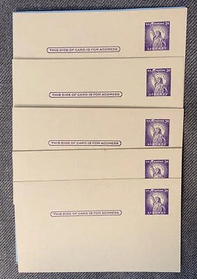 Five Unused 3¢ Lady Liberty Postcards  SC. UX46d 1950-1959 - Image 1 of 2