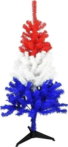 Tree Buddees Red White and Blue Patriotic Colorful Christmas 4 Foot Tall Tree - Picture 1 of 4
