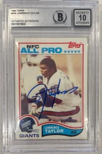 1982 Lawrence Taylor Topps Auto RC... BGS Authentic Auto w/10 auto - Bild 1 von 2