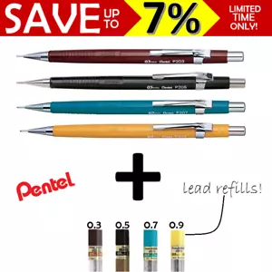 NEW Pentel Mechanical Pencil Pacer Automatic Drafting + HB Lead Refills P203579 - Picture 1 of 15