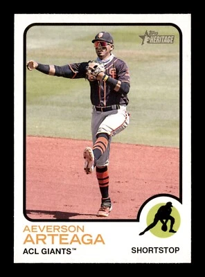 2022 Topps Heritage Minors #58 Aeverson Arteaga Giants Baseball Card - Image 1 of 2