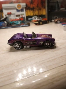 Hot Wheels '58 Corvette Opening Hood Purple PR5 Wheels Malaysia - Picture 1 of 24
