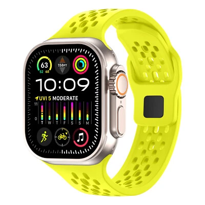 Breathable Soft Silicone Sports Band Strap For Apple Watch Series Ultra/10/9/8/7 - Image 1 of 4