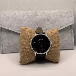 Burei S-19006M Men's Black Leather Analog Dial Quartz Genuine Wrist Watch FRY198 - Picture 1 of 11