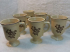 5 Vintage Pfaltzgraff Village Grandmug Footed Pedastle Coffee Mug Cups Stoneware