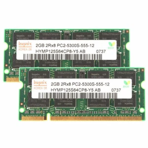 Hynix Chips 4GB 2X 2GB 2G PC2-5300S DDR2 667Mhz 200PIN SODIMM Laptop Memory RAM^ - Picture 1 of 6