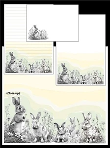 'Rabbit Nature World' - 10+5 Writing paper + envelopes - 100gsm premium white - Picture 1 of 3