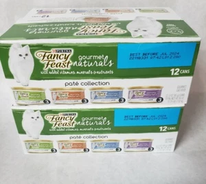 Purina Fancy Feast Gourmet Naturals Variety Pack 2 Packs of 12 3 oz Cans - Picture 1 of 2