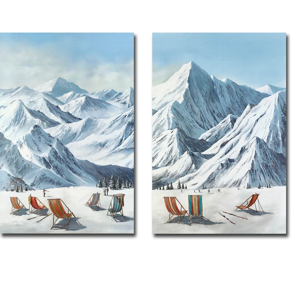Juego de arte giclee de lienzo Lounging at the Lifts de Maxx de 2 piezas (45 pulgadas x 30 en cada uno) Foto 1 de 1