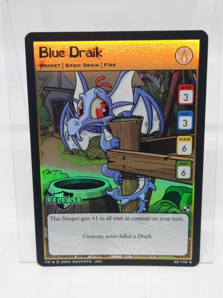 Blue Draik Neopets TCG Release Promo Holo Foil Rare 26/140 2004 Neopets - Image 1 of 1