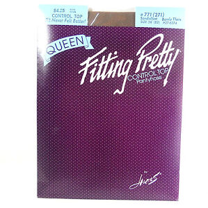 VTG Fitting Pretty Queen Control Top Pantyhose 3X B2 Barely There Sandal 771 NOS