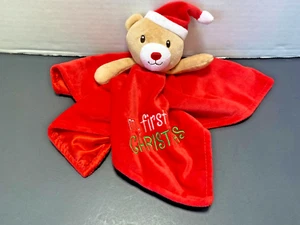 BABY STARTERS My First Christmas Santa Bear Lovey Rattle Red Security Blanket - Picture 1 of 4