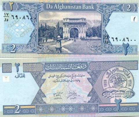 AFGHANISTAN 2 AFGHANI 2002 CURRENCY TALIBAN MONEY NOTE UNC BILL CASH Cover